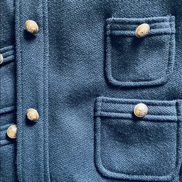 Jcrew 3/4 Sleeve Black Jacket w/ gold buttons - Picture 6 of 8